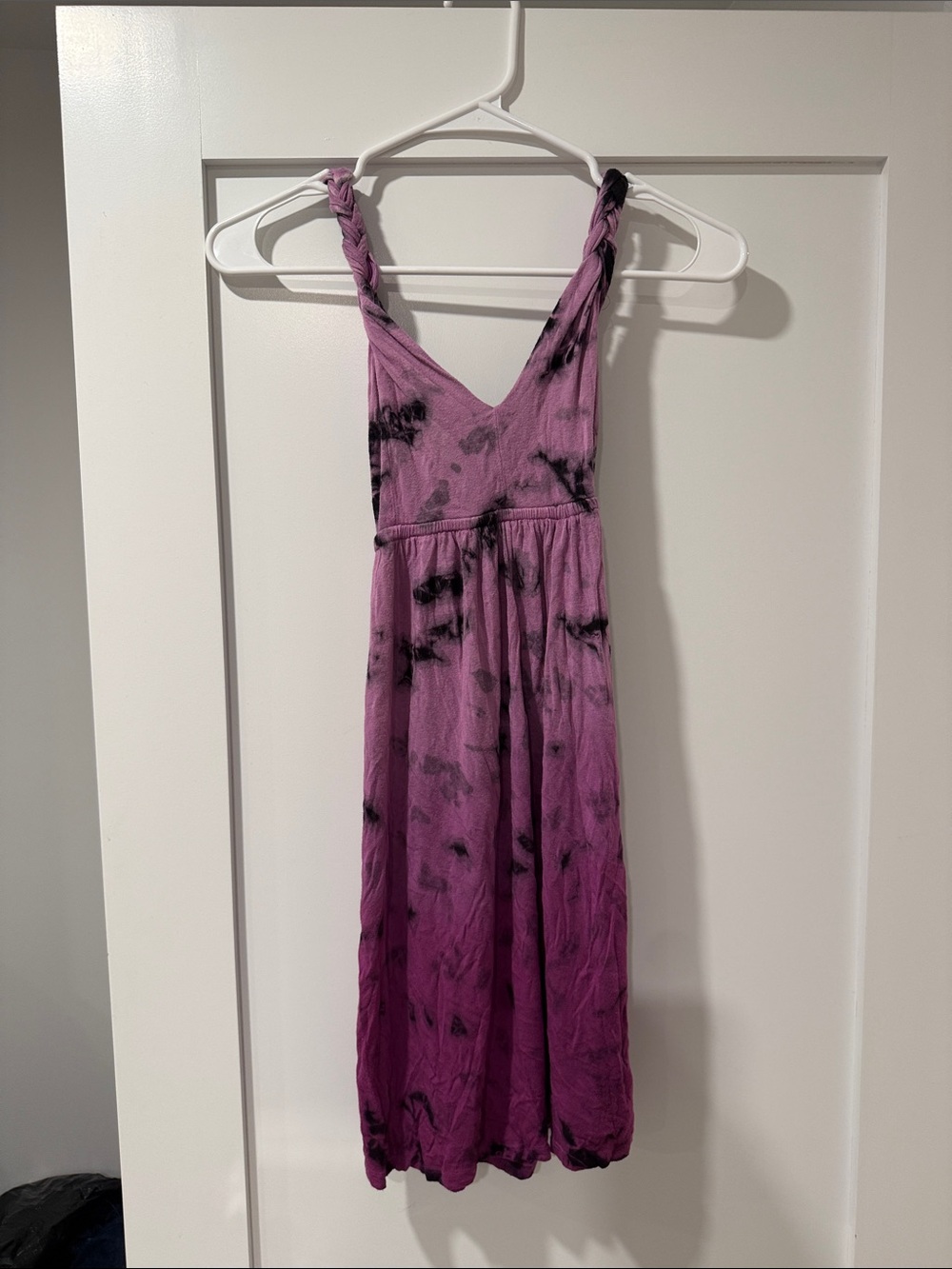 Purple Tie-Dye Cover Up with Braided Straps